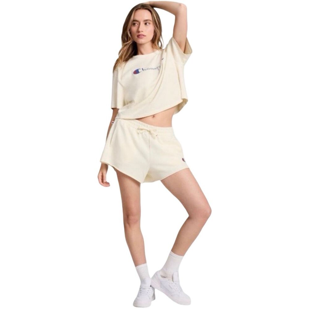 Champion Cropped Short Sleeve Tee - Size Medium - Cream
